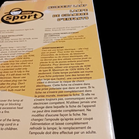 2007 New Little Sport NHL Calgary Flames Teddy Bear Nursery Lamp - Picture 5 of 13